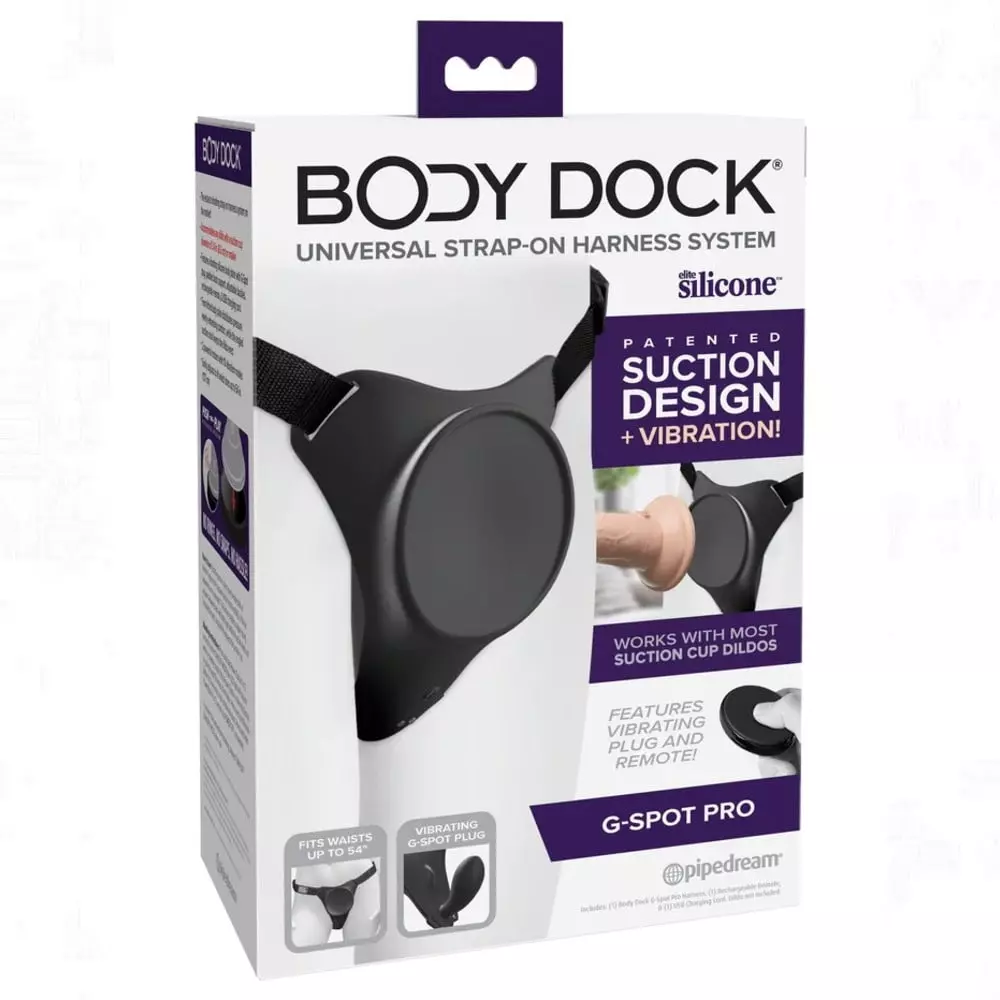 Body Dock G-Spot Pro Strap-On Harness W/ Vibrating Plug & Remote